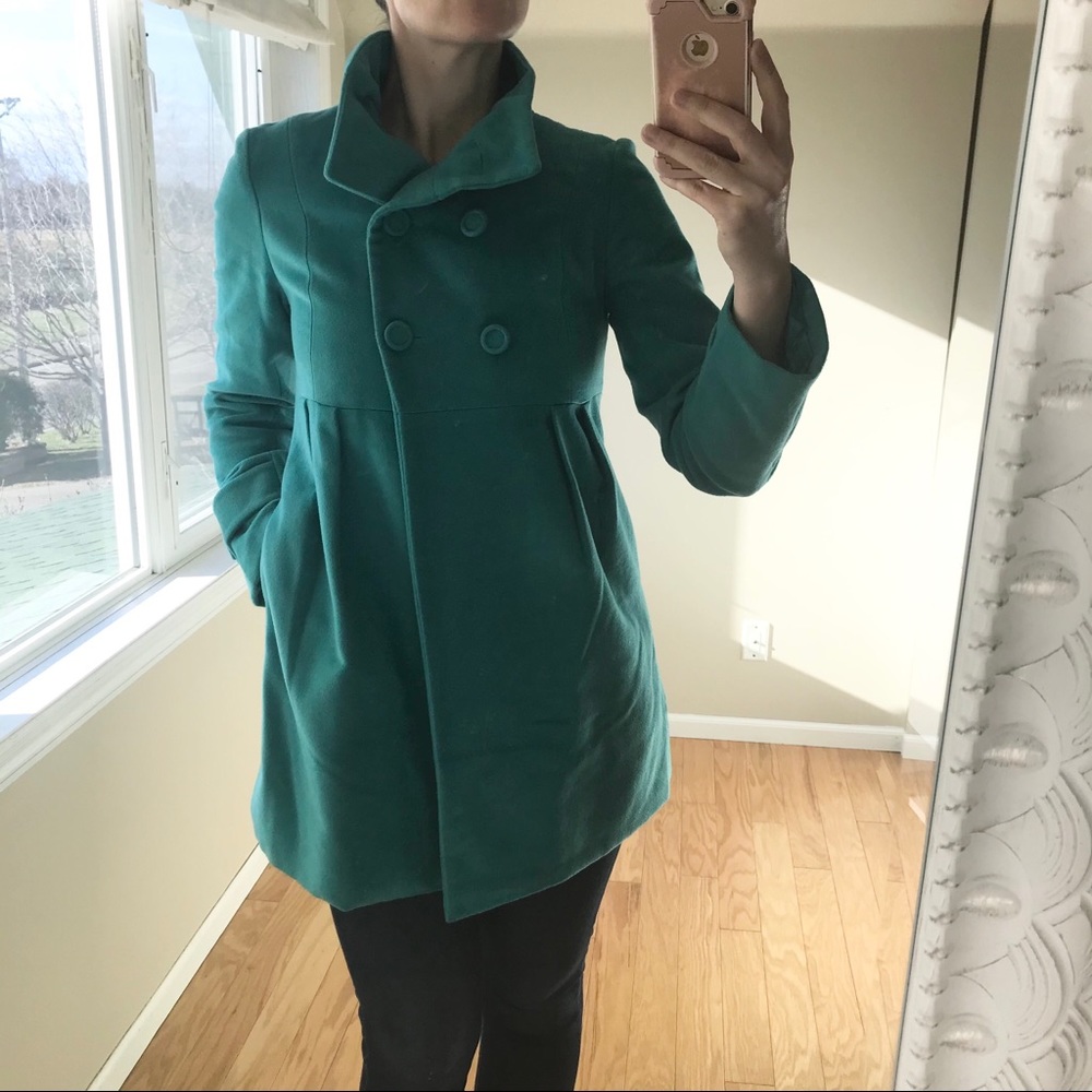 Emmelee Large Blue-Green Double Breasted Coat
